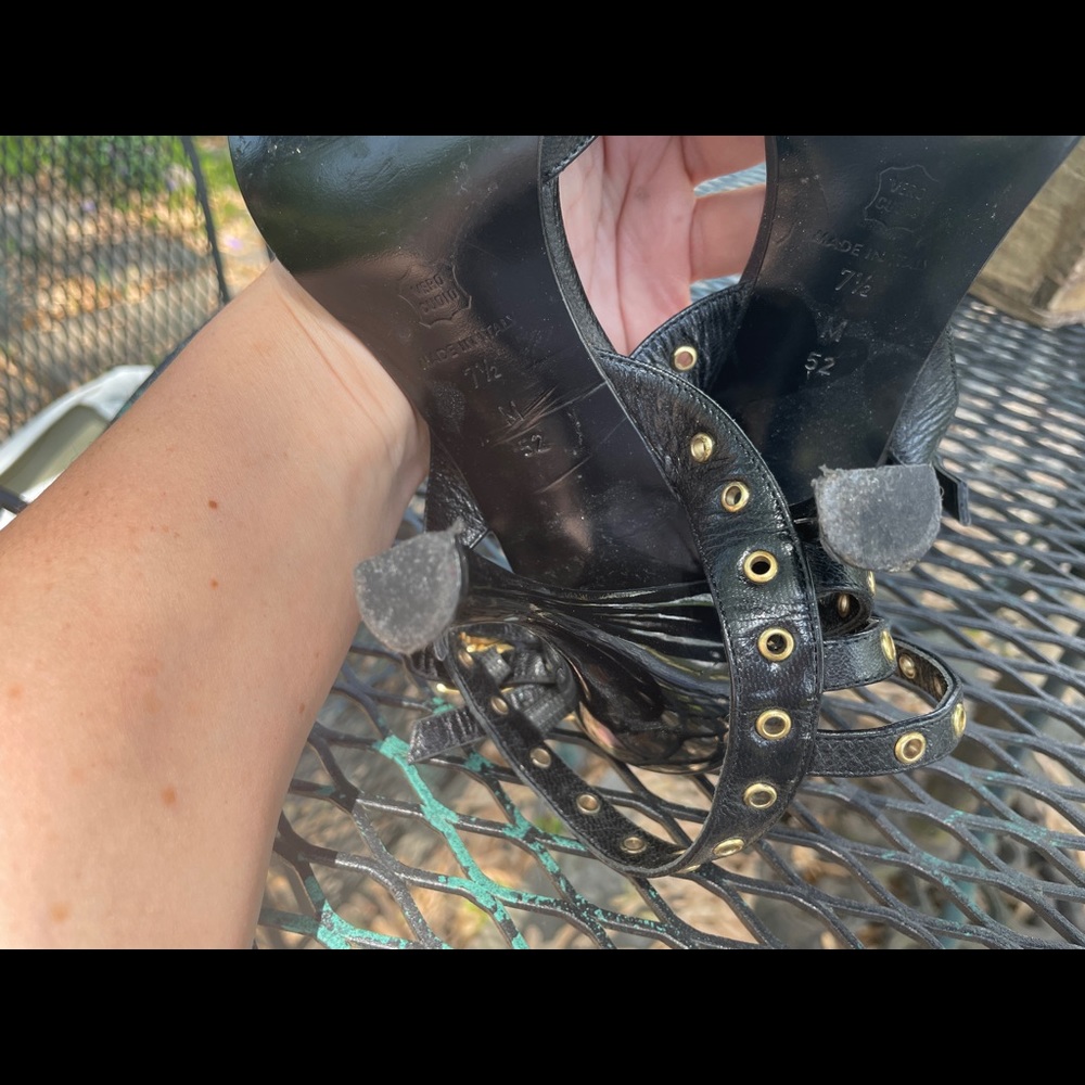 EUC - Via Spiga Sexy Strappy Heels with Eyelet Grommet Details - Picture 12 of 14